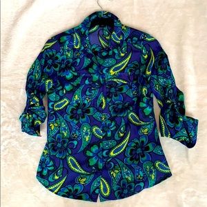 Ann Taylor Paisley Blouse - Size 2P